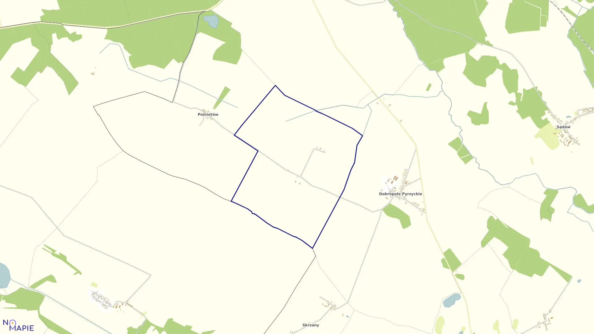 Mapa obrębu Boguszyce w gminie Dolice